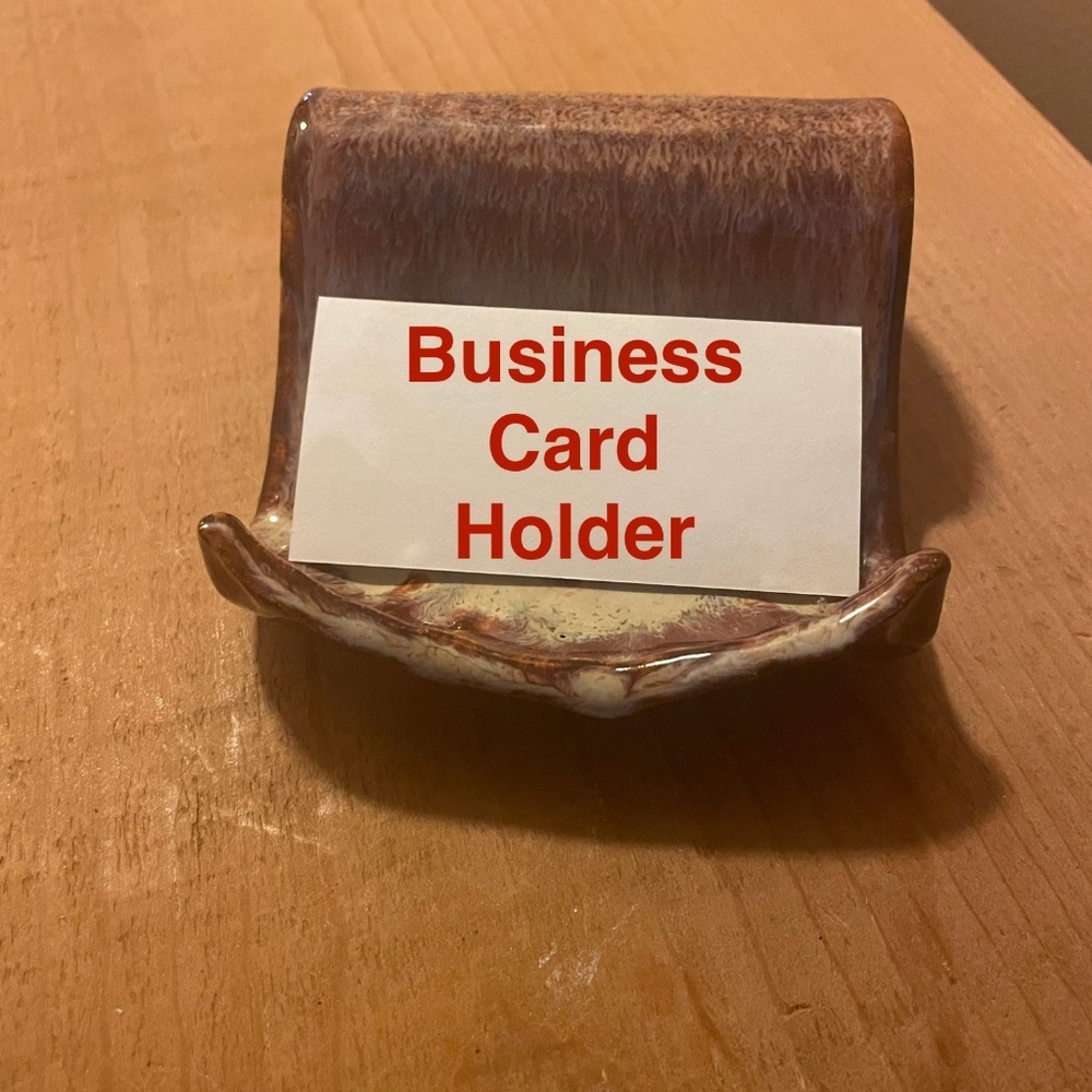 Handmade Pottery Business Card Holder Recipe Card or Cell Phone Holder